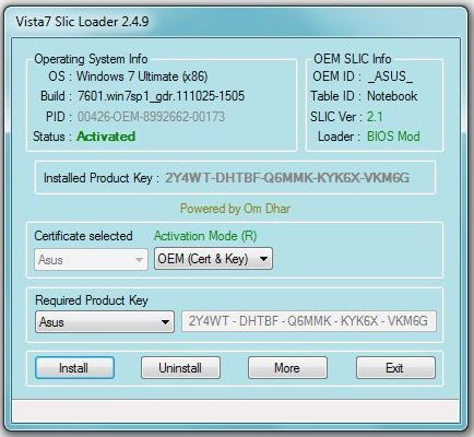 Windows 7 Slic Loader 2.4.9 Activator Genuine